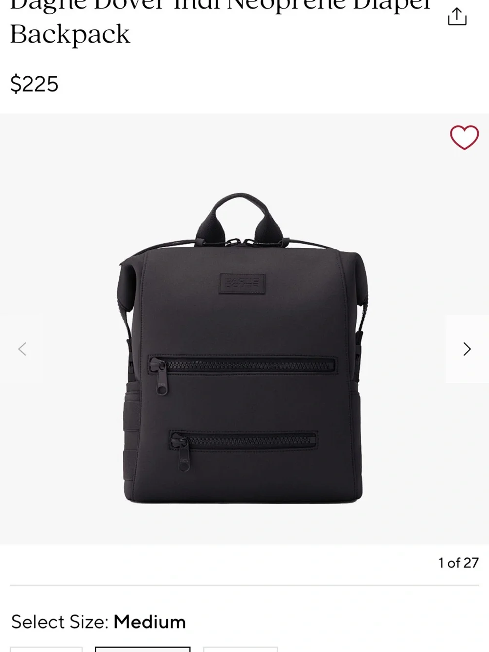 Dagne Dover Black Neoprene Backpack - Sleek Everyday diaper Bag